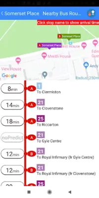 Edinburgh Bus Tracker android App screenshot 2